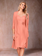 Eulalia Noor Coral back view mother of the bride dress