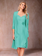 Eulalia Noor Pool Blue back view mother of the bride dress