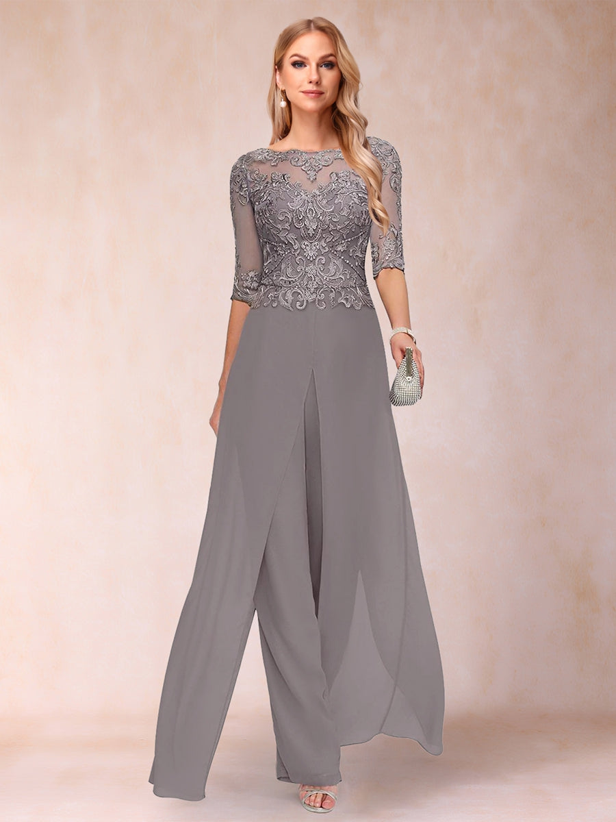 Inez grey side view mother of the bride outfit