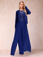 Inez royal blue front view mother of the bride outfit
