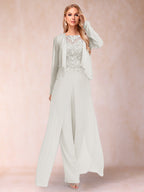 Inez ivory front view mother of the bride outfit