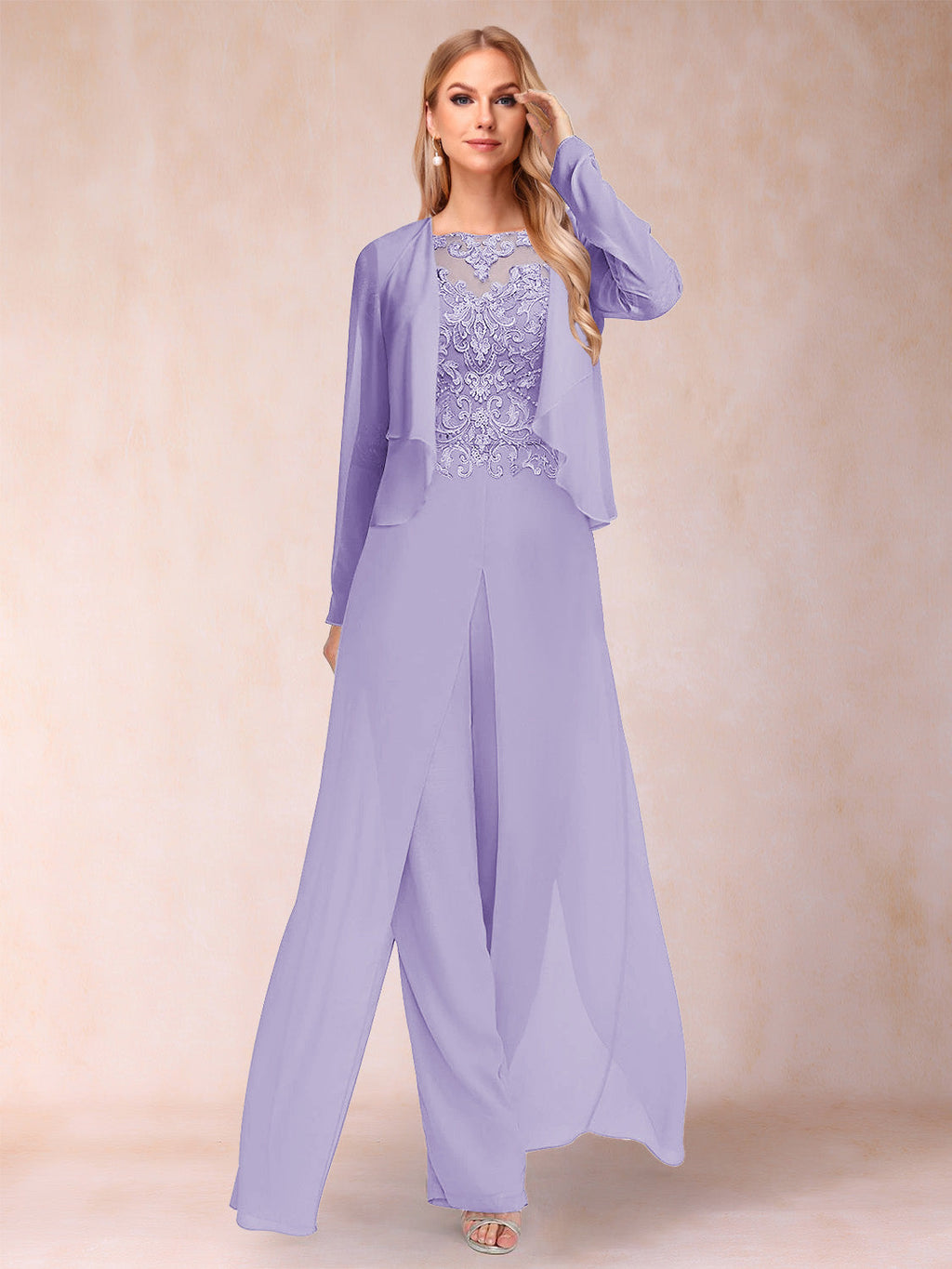 Inez lilac front view mother of the bride outfit