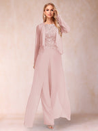 Inez pearl pink alternate front view 2 mother of the bride outfit