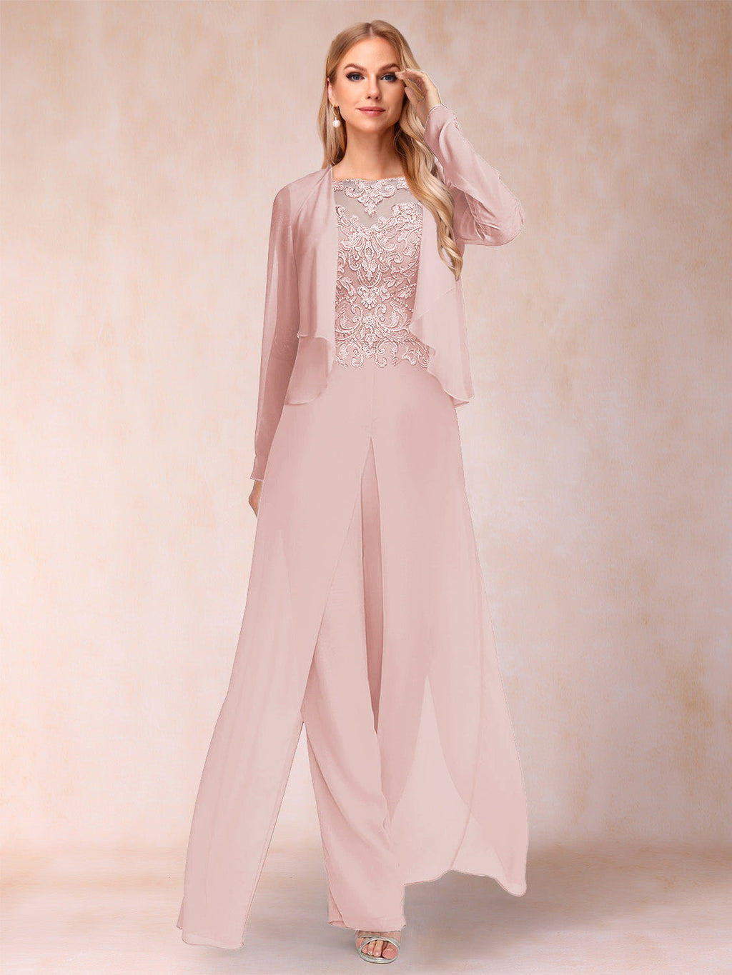 Urielle Pearl Pink back view wedding guest dress