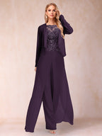 Inez plum alternate front view 2 mother of the bride outfit