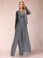 Inez steel grey front view mother of the bride outfit