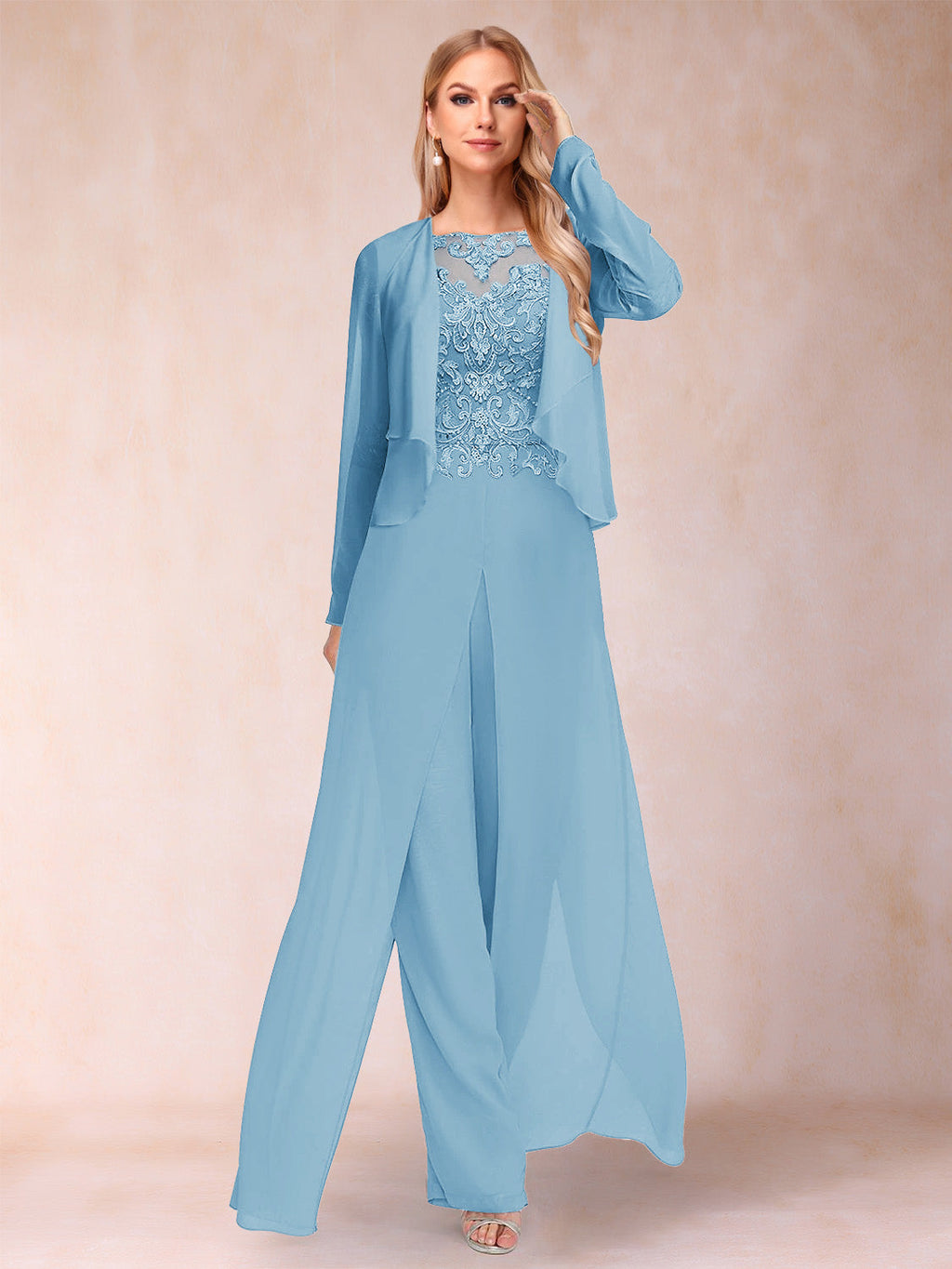 Urielle Sky Blue side view wedding guest dress