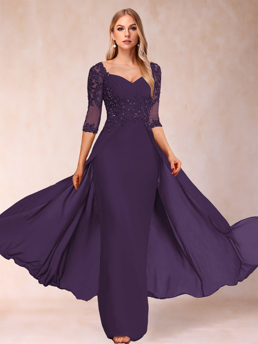 Kerensa Hope Grape front view mother of the bride dress
