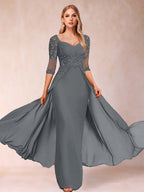 Kerensa Hope Grey front view mother of the bride dress