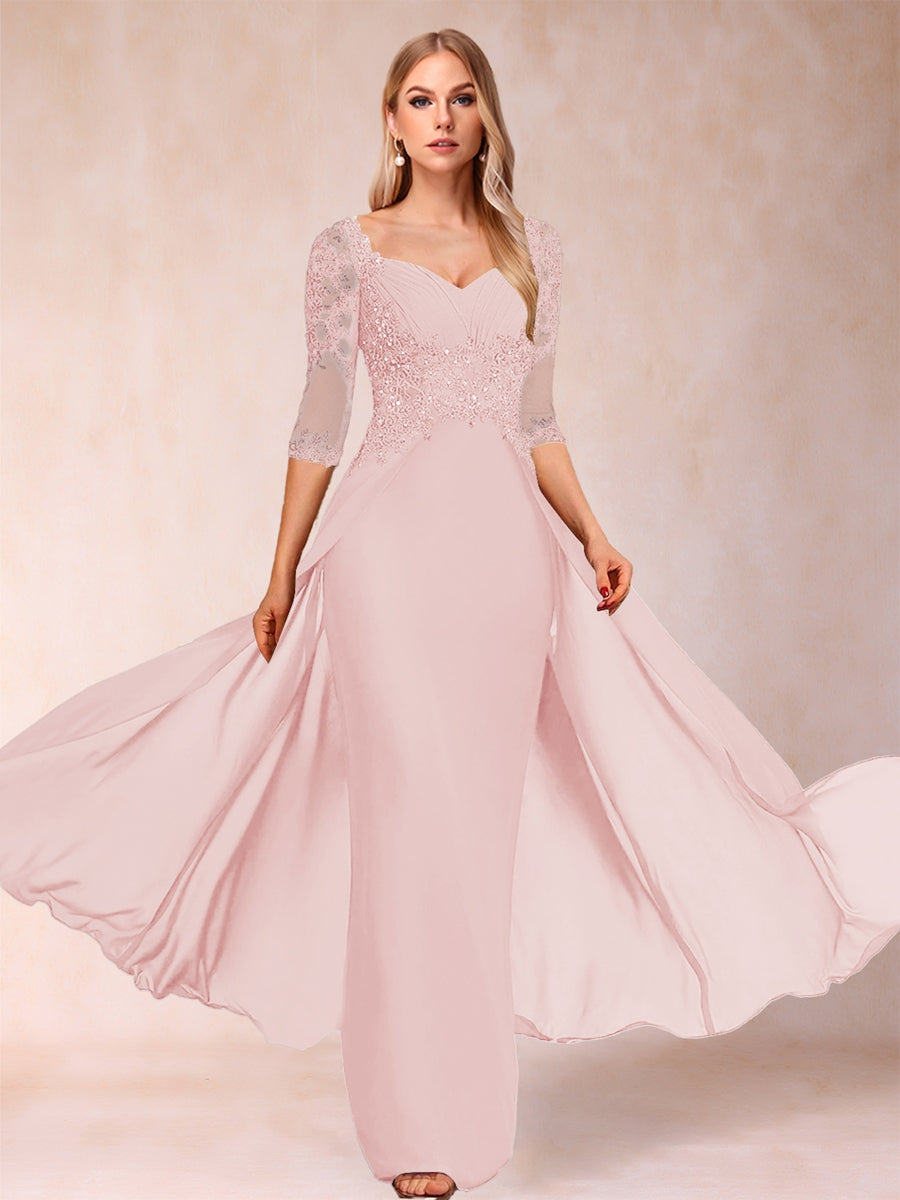 Kerensa Hope Pearl Pink front view mother of the bride dress