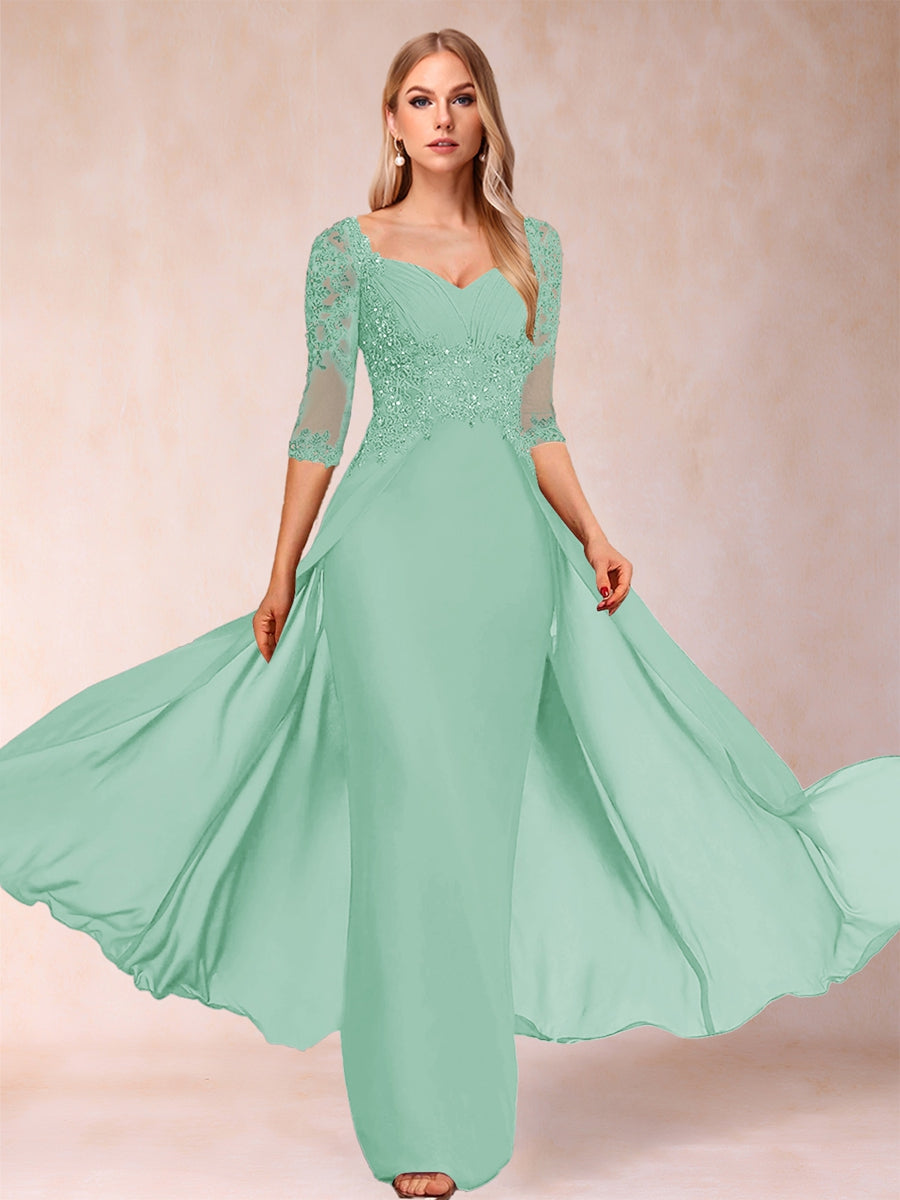 Kerensa Hope Mint Green front view mother of the bride dress