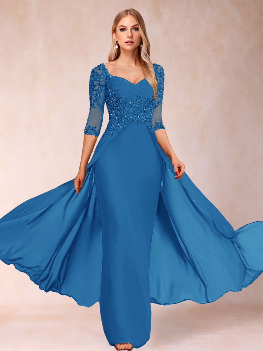 Kerensa Hope Ocean Blue front view mother of the bride dress
