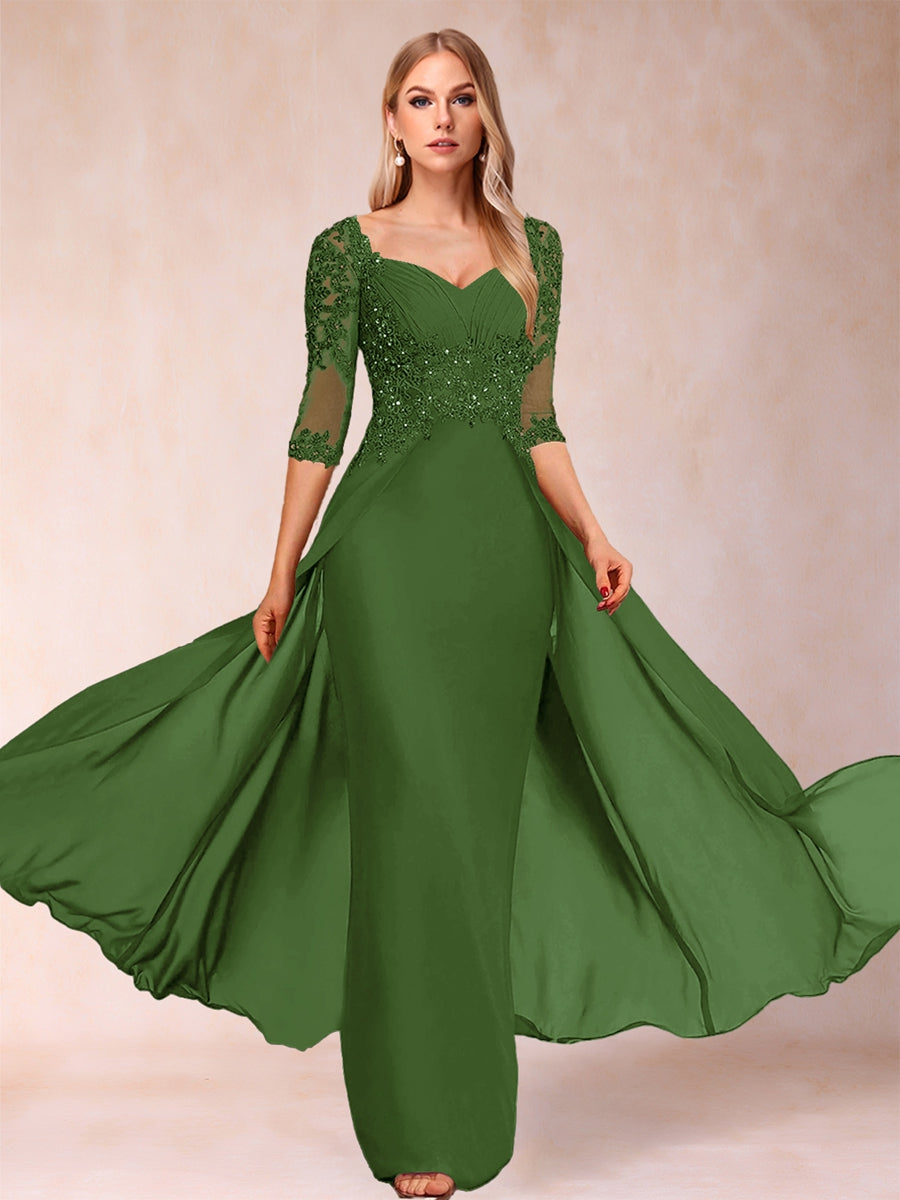 Kerensa Hope Olive Green front view mother of the bride dress