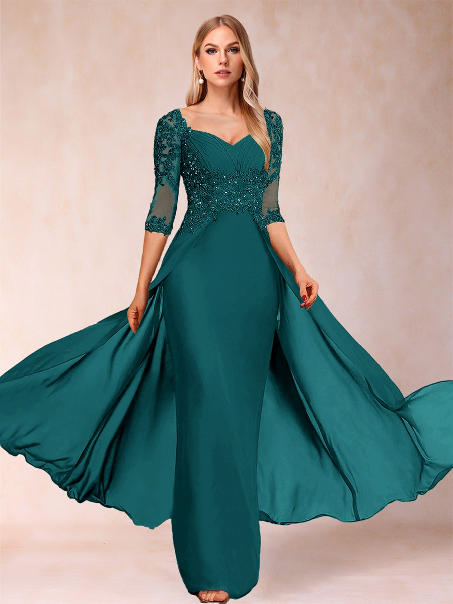 Kerensa Hope Peacock front view mother of the bride dress