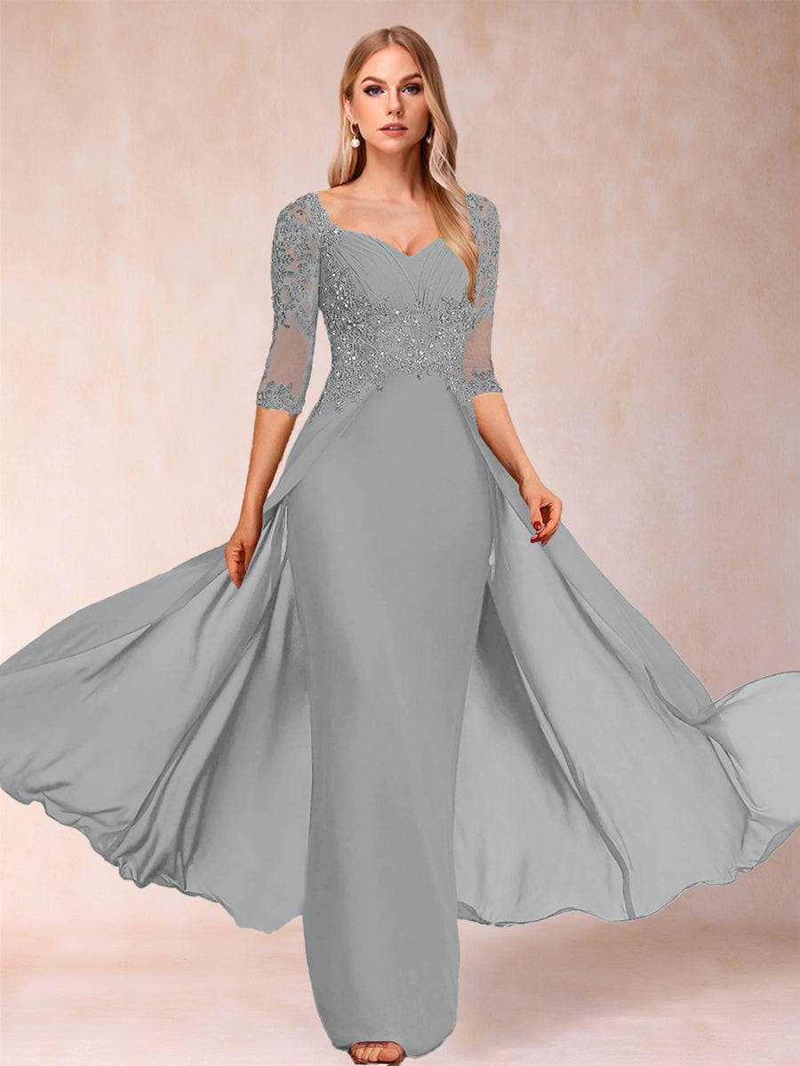 Kerensa Hope Silver front view mother of the bride dress