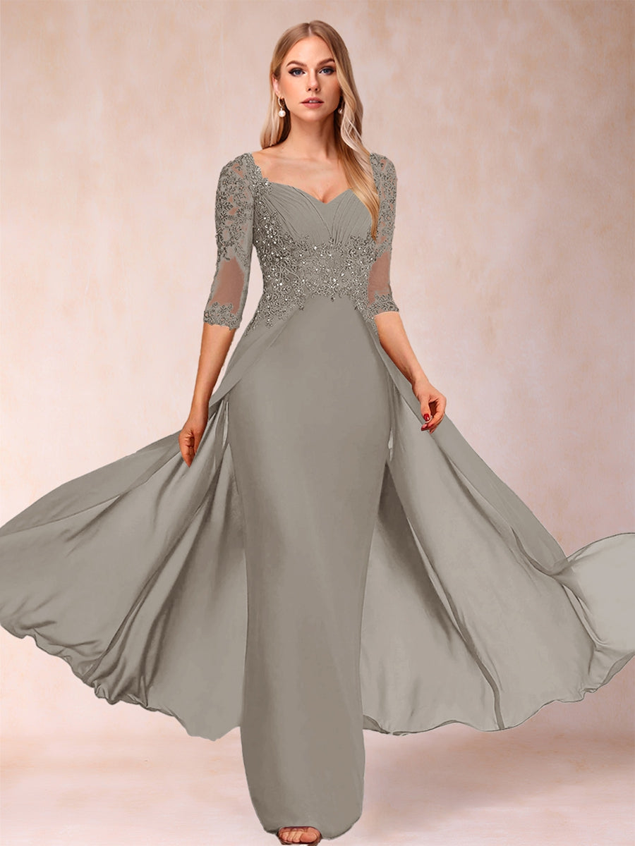 Kerensa Hope Taupe front view mother of the bride dress