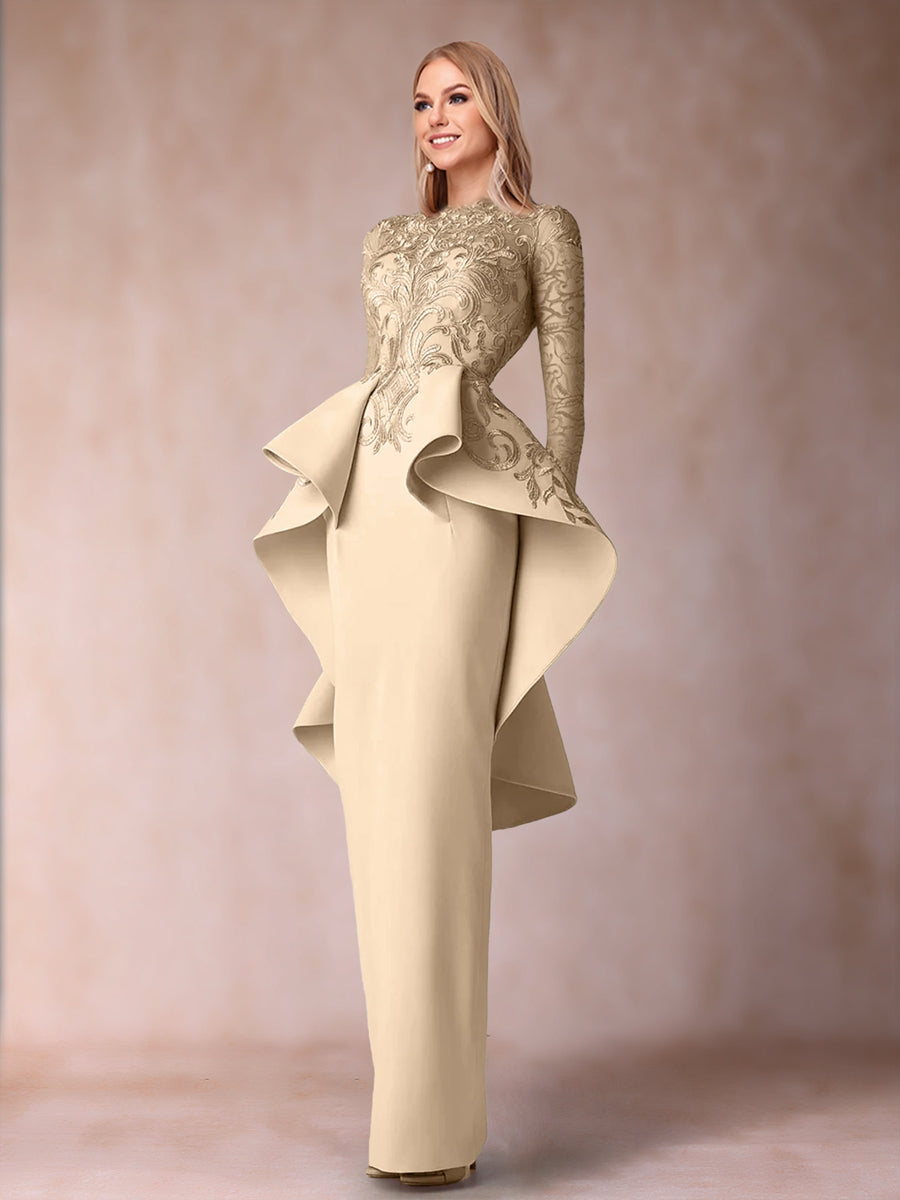 Brielle taupe bodice detail mother of the bride dress