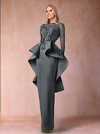 Lavinia Dove Grey front view mother of the bride dress