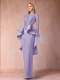 Lavinia Dove Lilac front view mother of the bride dress