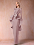 Brielle mauve front view mother of the bride dress