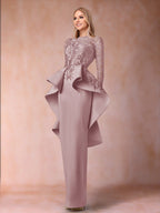 Lavinia Dove Mauve front view mother of the bride dress