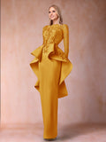 Lavinia Dove Gold front view mother of the bride dress