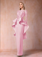 Lavinia Dove Rose Pink front view mother of the bride dress