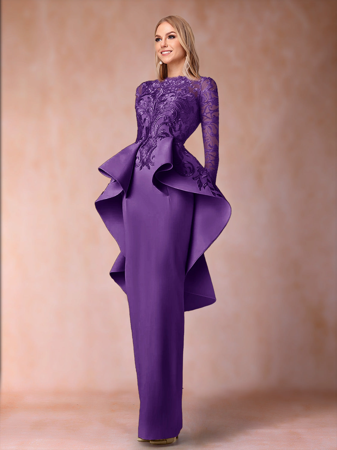 Brielle regency front view mother of the bride dress