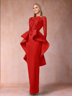 Lavinia Dove Red front view mother of the bride dress
