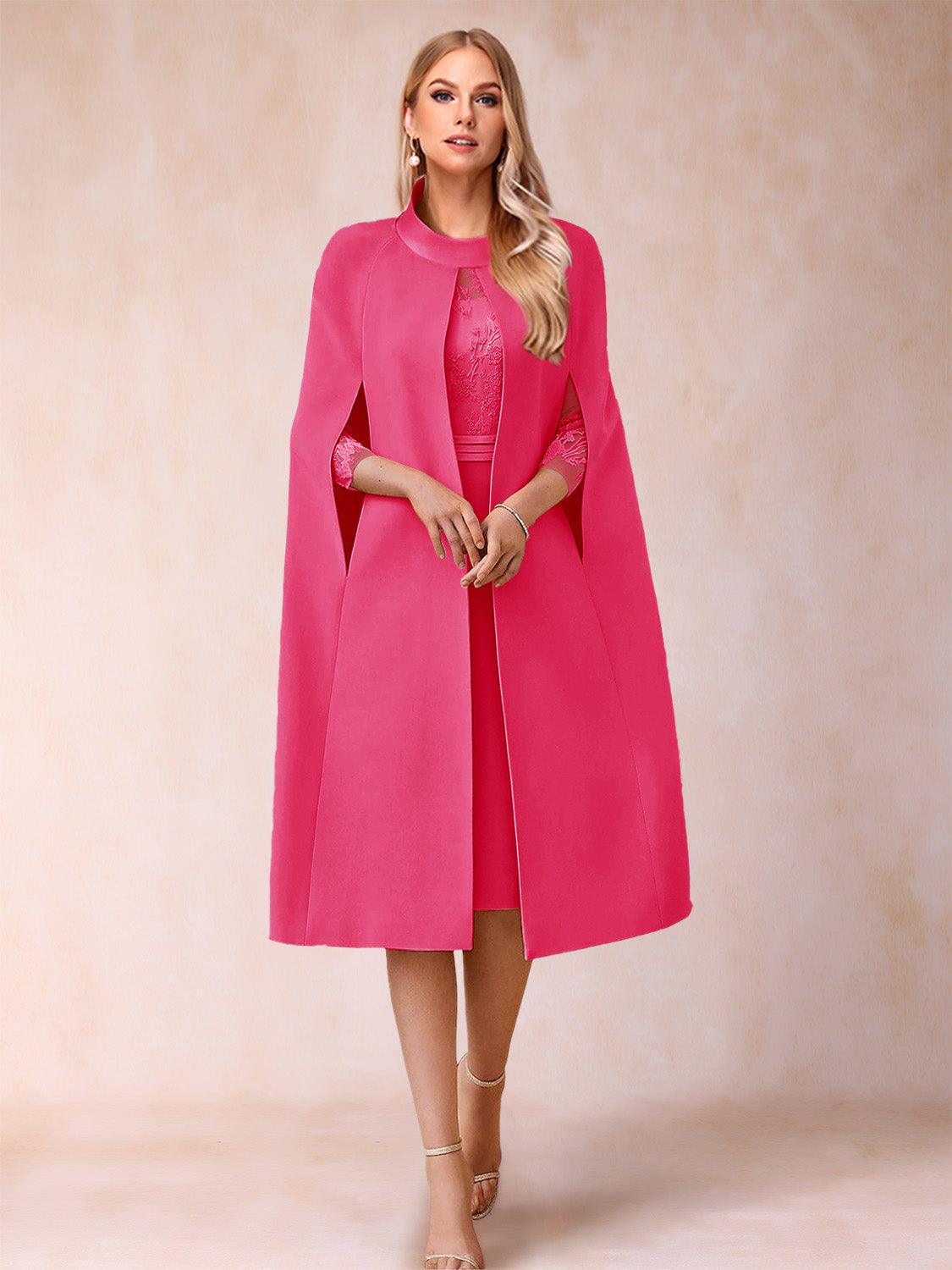 Elena Mae Fuchsia back view mother of the bride dress