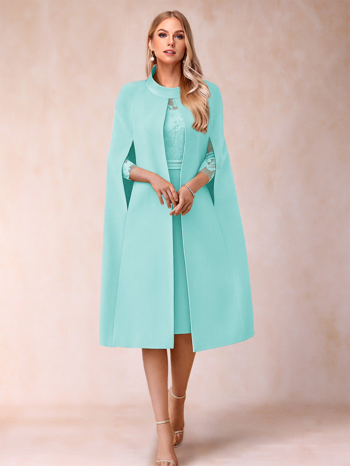 Elena Mae Sky Blue back view mother of the bride dress