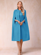 Elena Mae Ocean Blue front view mother of the bride dress