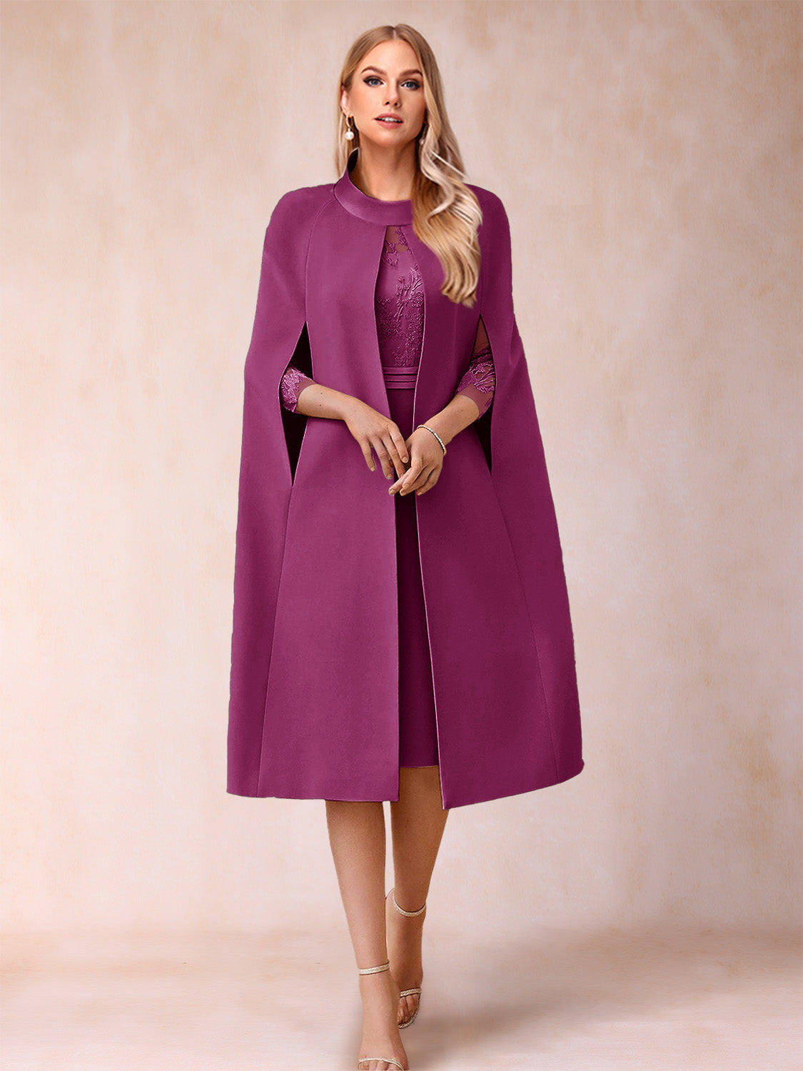 Elena Mae Orchid front view mother of the bride dress