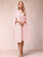 Elena Mae Pearl Pink front view mother of the bride dress
