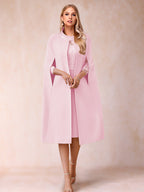 Elena Mae Rose Pink front view mother of the bride dress