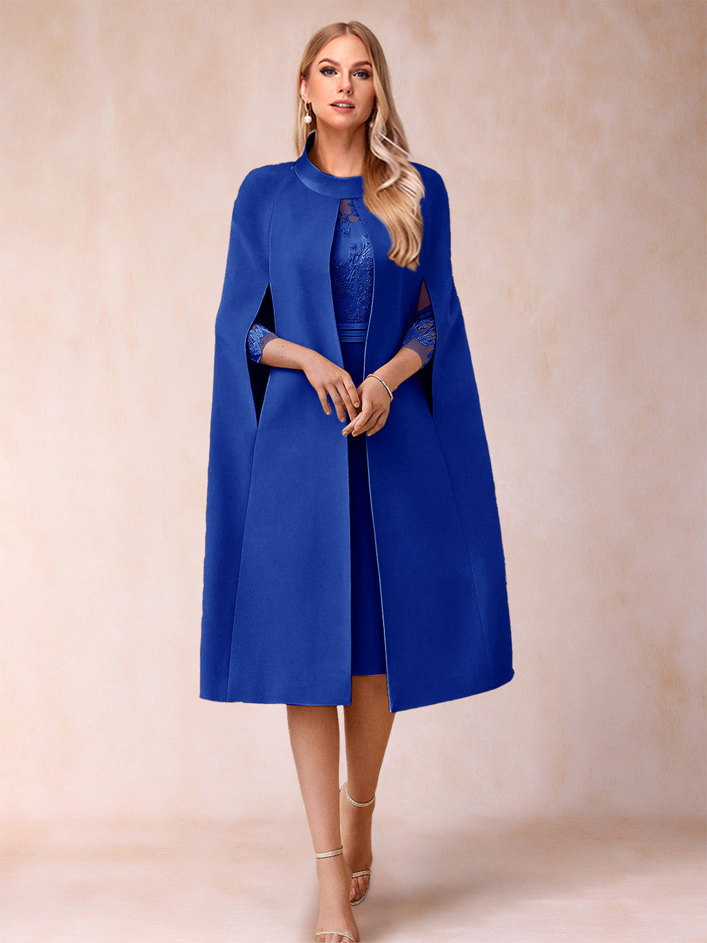 Elena Mae Royal Blue side view mother of the bride dress