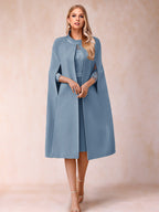 Elena Mae Steel Blue front view mother of the bride dress