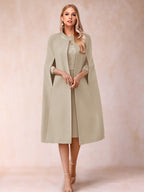 Elena Mae Taupe front view mother of the bride dress