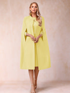 Elena Mae Yellow front view mother of the bride dress
