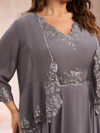 Ophelia Simone Steel Blue bodice detail mother of the bride dress