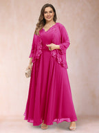 Ophelia Simone Fuchsia back view mother of the bride dress