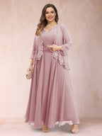 Ophelia Simone Mauve front view mother of the bride dress