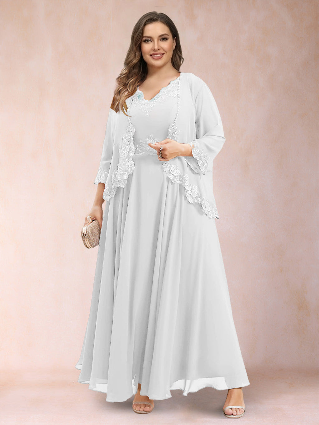Ophelia Simone Ivory back view mother of the bride dress
