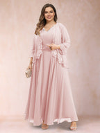 Ophelia Simone Pearl Pink back view mother of the bride dress