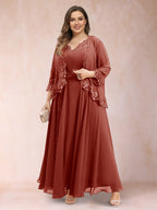 Ophelia Simone Rust front view mother of the bride dress