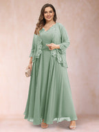 Ophelia Simone Sage Green back view mother of the bride dress