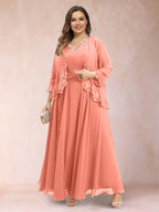 Ophelia Simone Coral back view mother of the bride dress