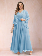 Ophelia Simone Sky Blue side view mother of the bride dress