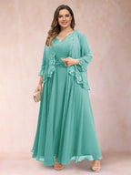 Ophelia Simone Pool Blue back view mother of the bride dress