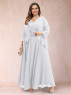 Ophelia Simone White front view mother of the bride dress